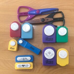 Scrapbooking punches and scissors lot